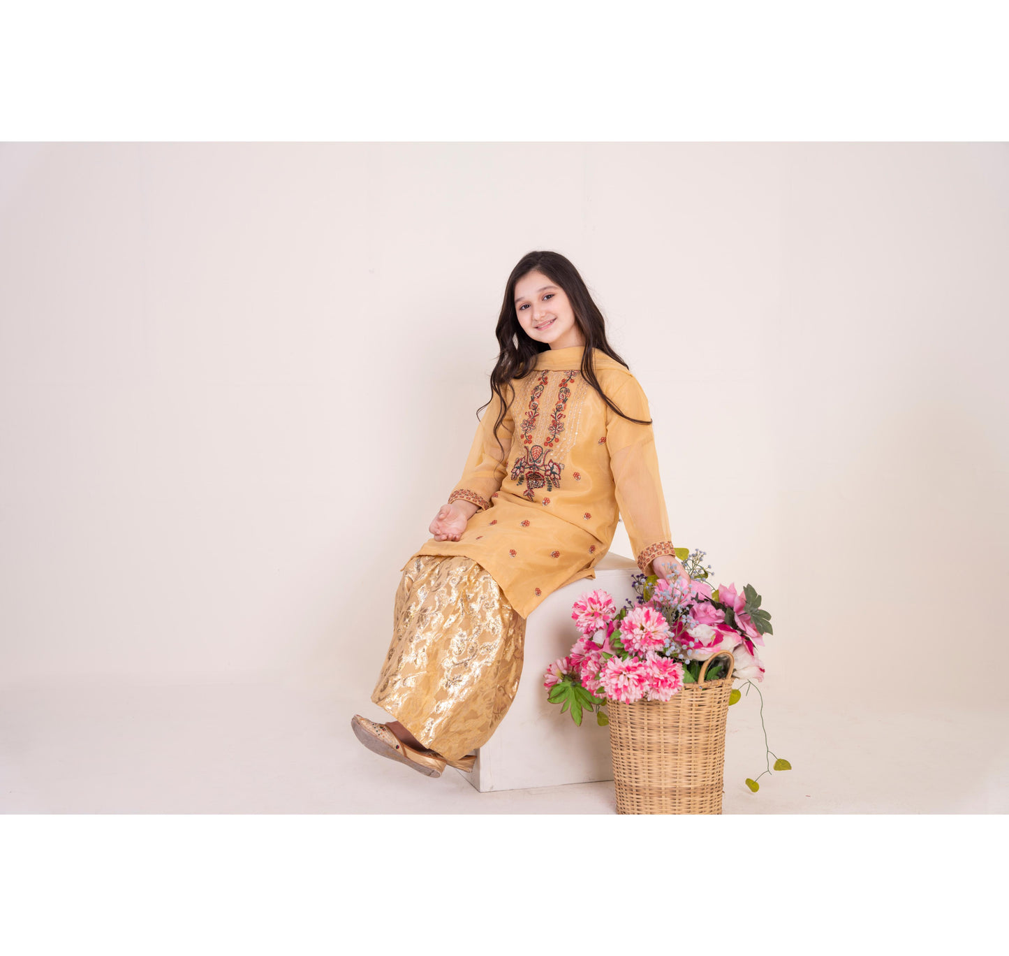 Embelliahed Kameez,Gharara & Dupatta