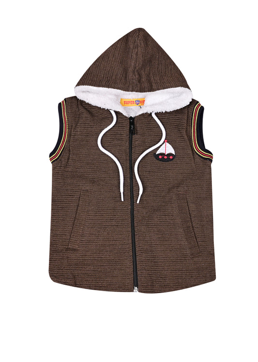 Sleeveless Zipper Hoodie Jacket