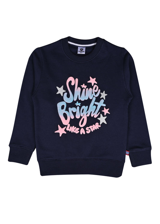 Shine Bright Grapic Blue SweatShirt