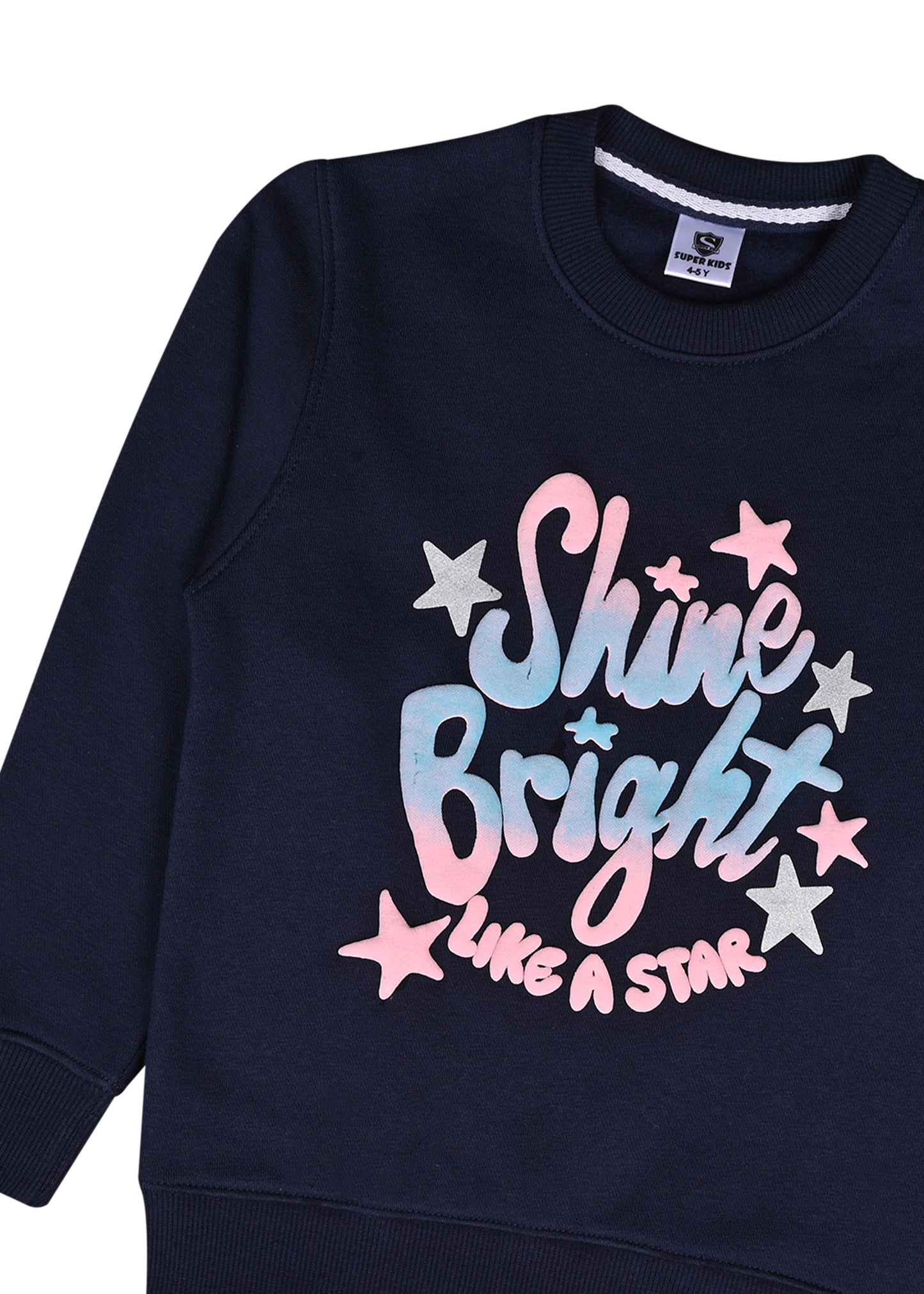 Shine Bright Grapic Blue SweatShirt
