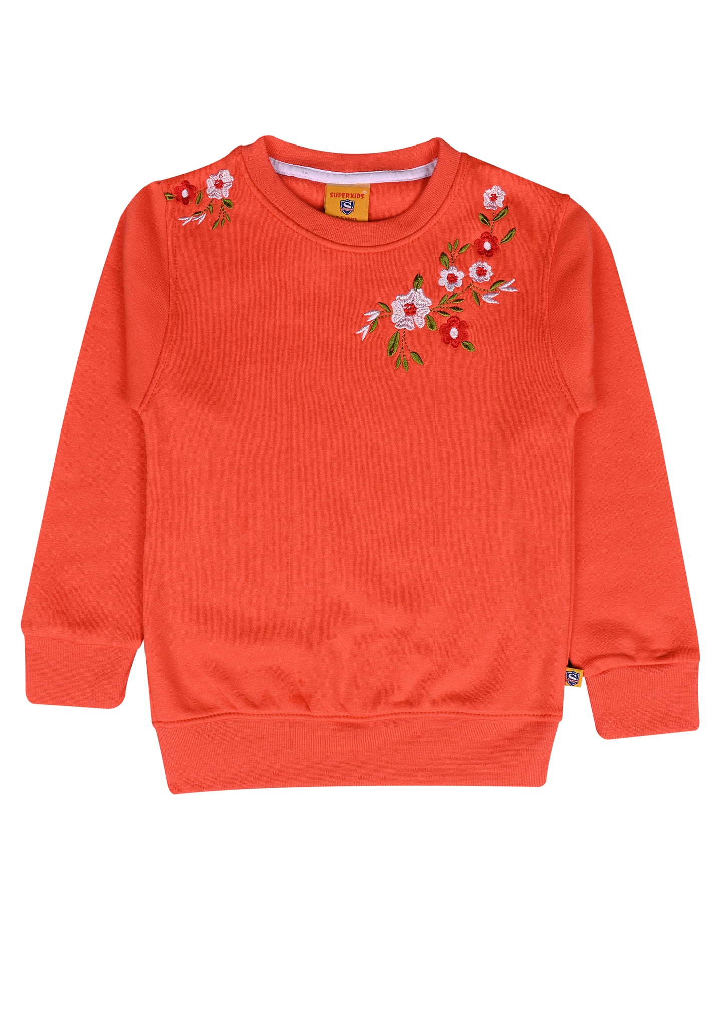 Orange Embroidered SweatShirt
