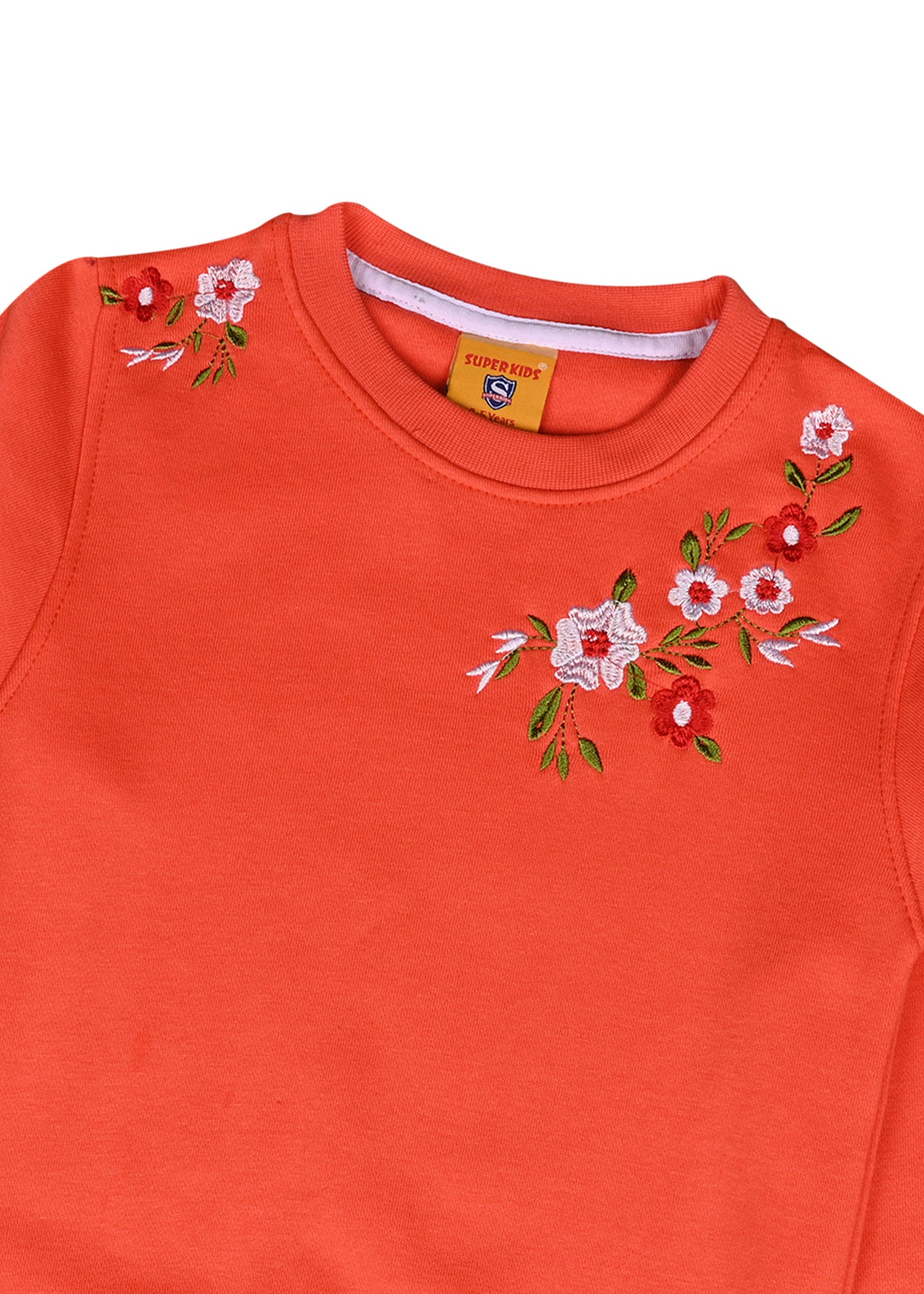 Orange Embroidered SweatShirt