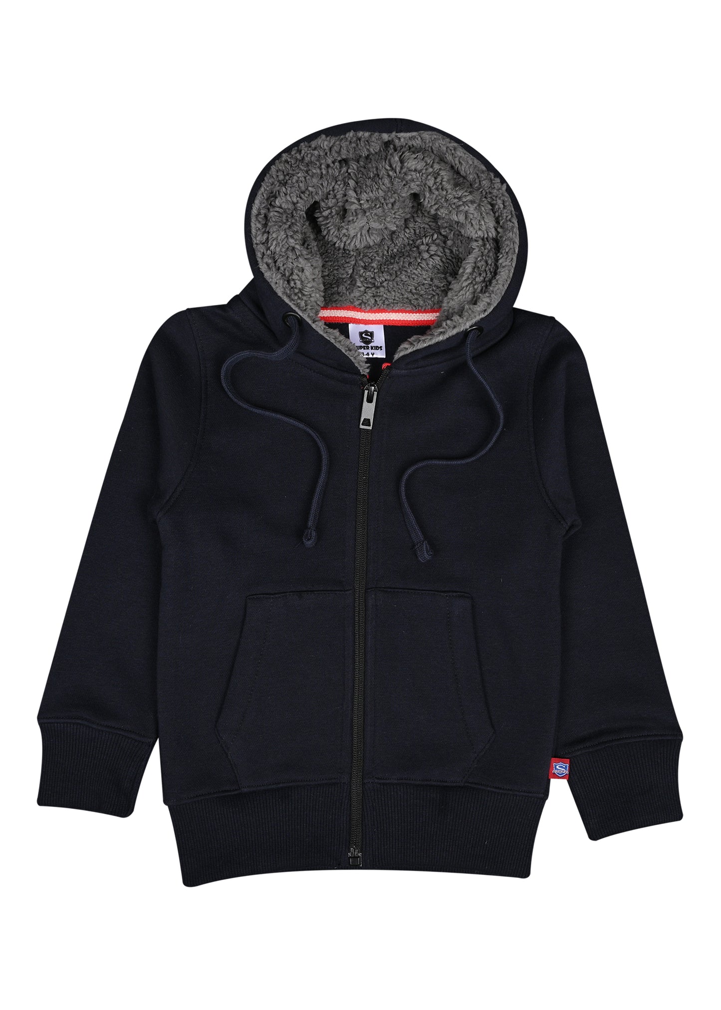 Plain Navy Blue Zipper Hoodie