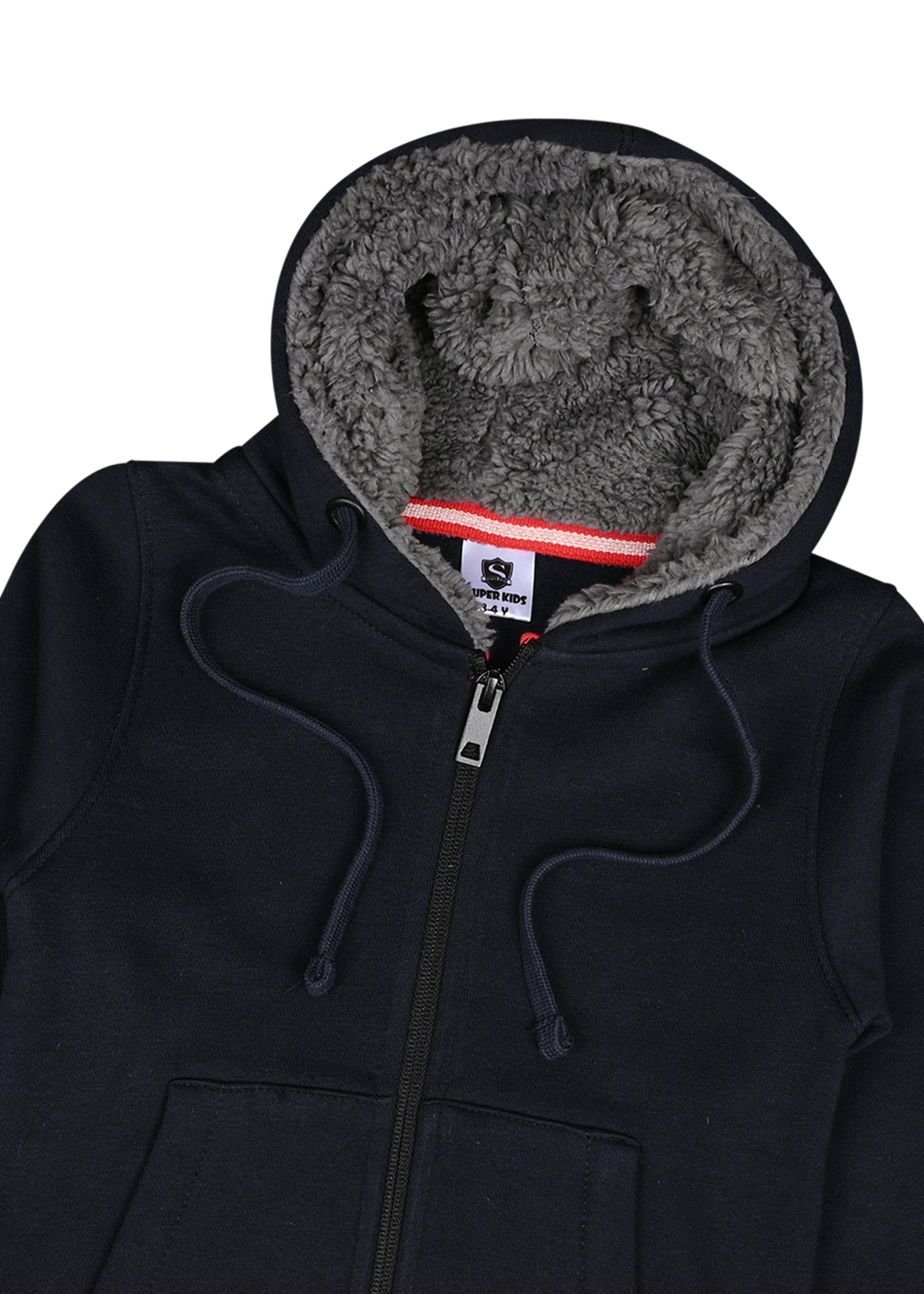 Plain Navy Blue Zipper Hoodie