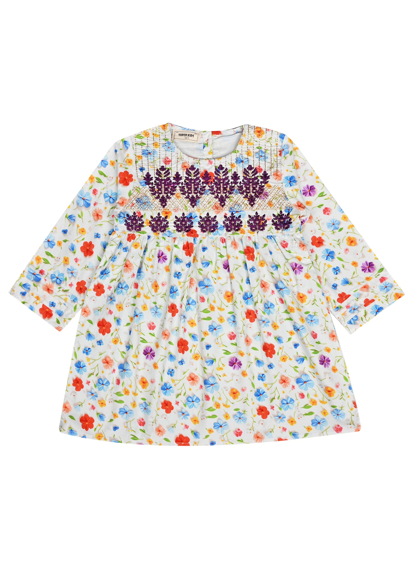 Corduroy White Printed Top