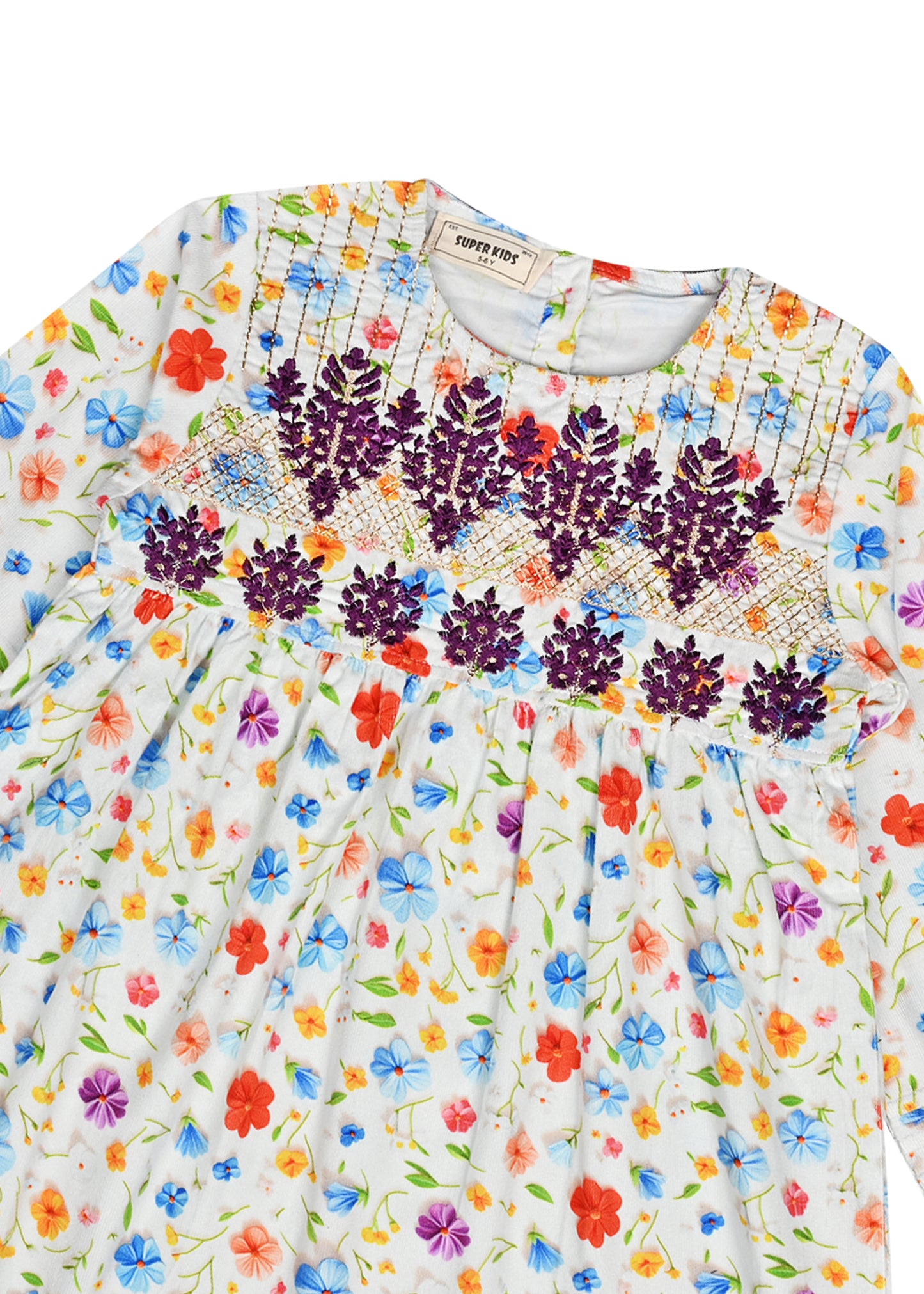 Corduroy White Printed Top