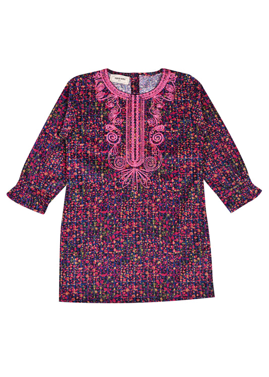 Corduroy Pink Floral TOP