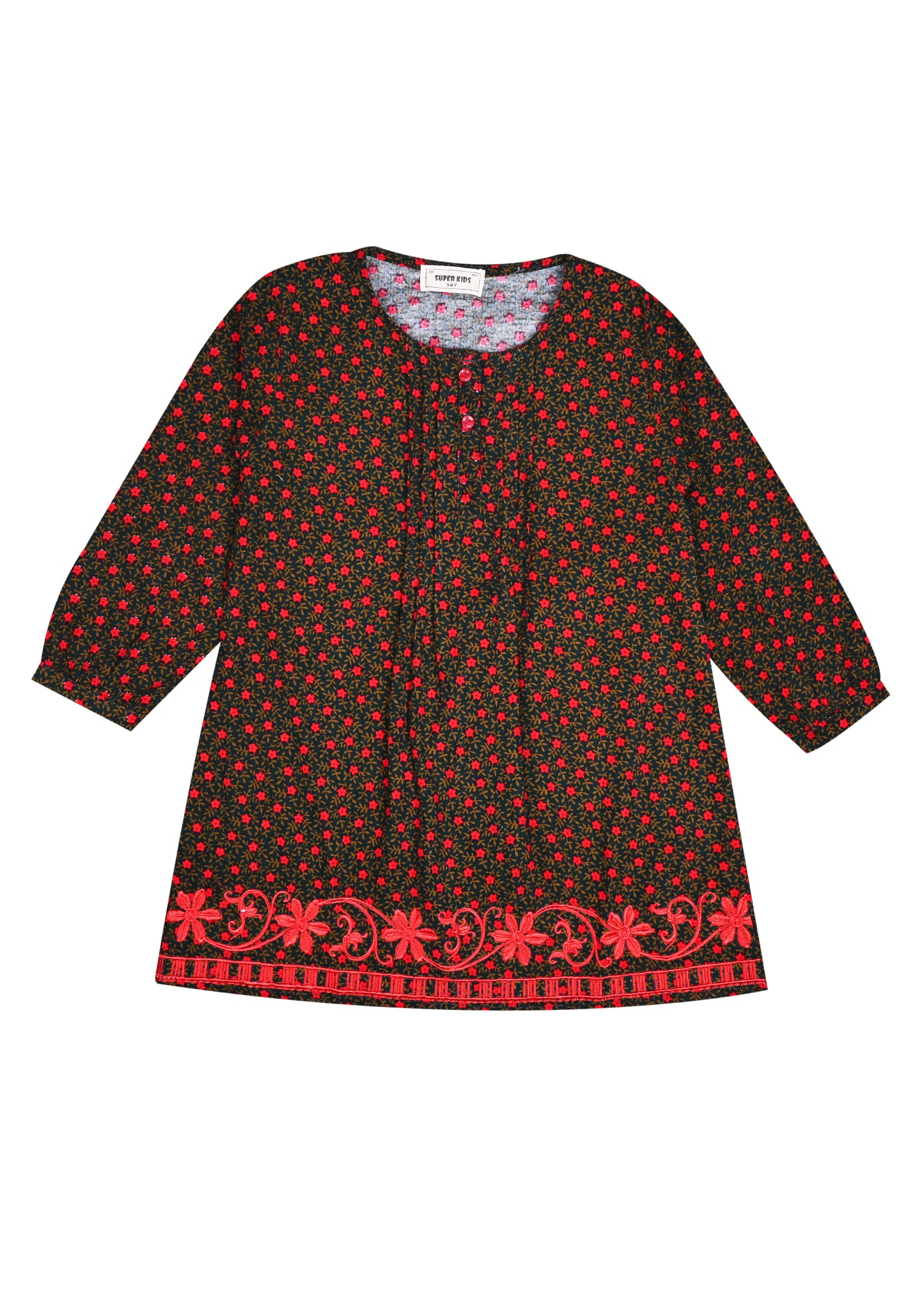 Corduroy Green Printed Top