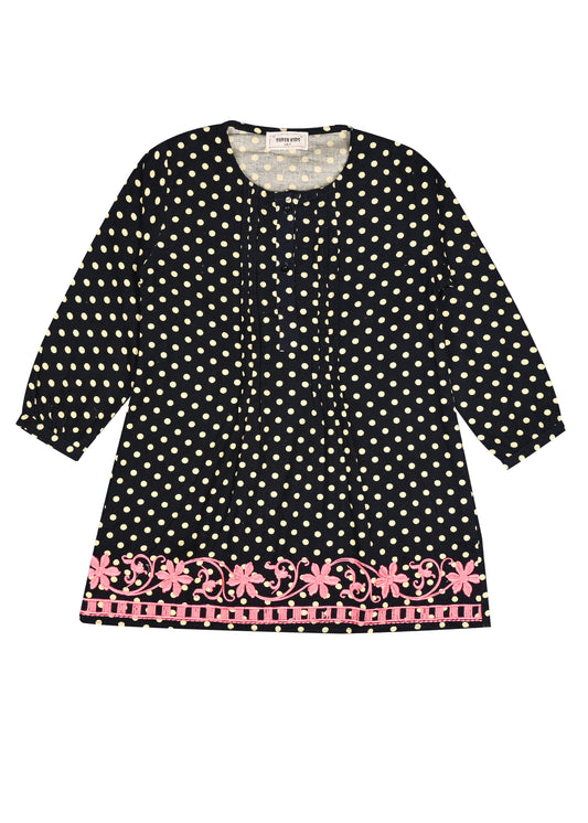 Corduroy Black Printed Top