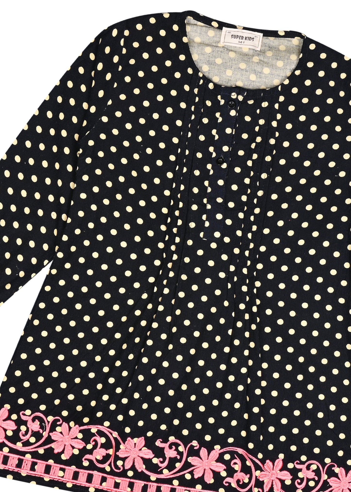 Corduroy Black Printed Top