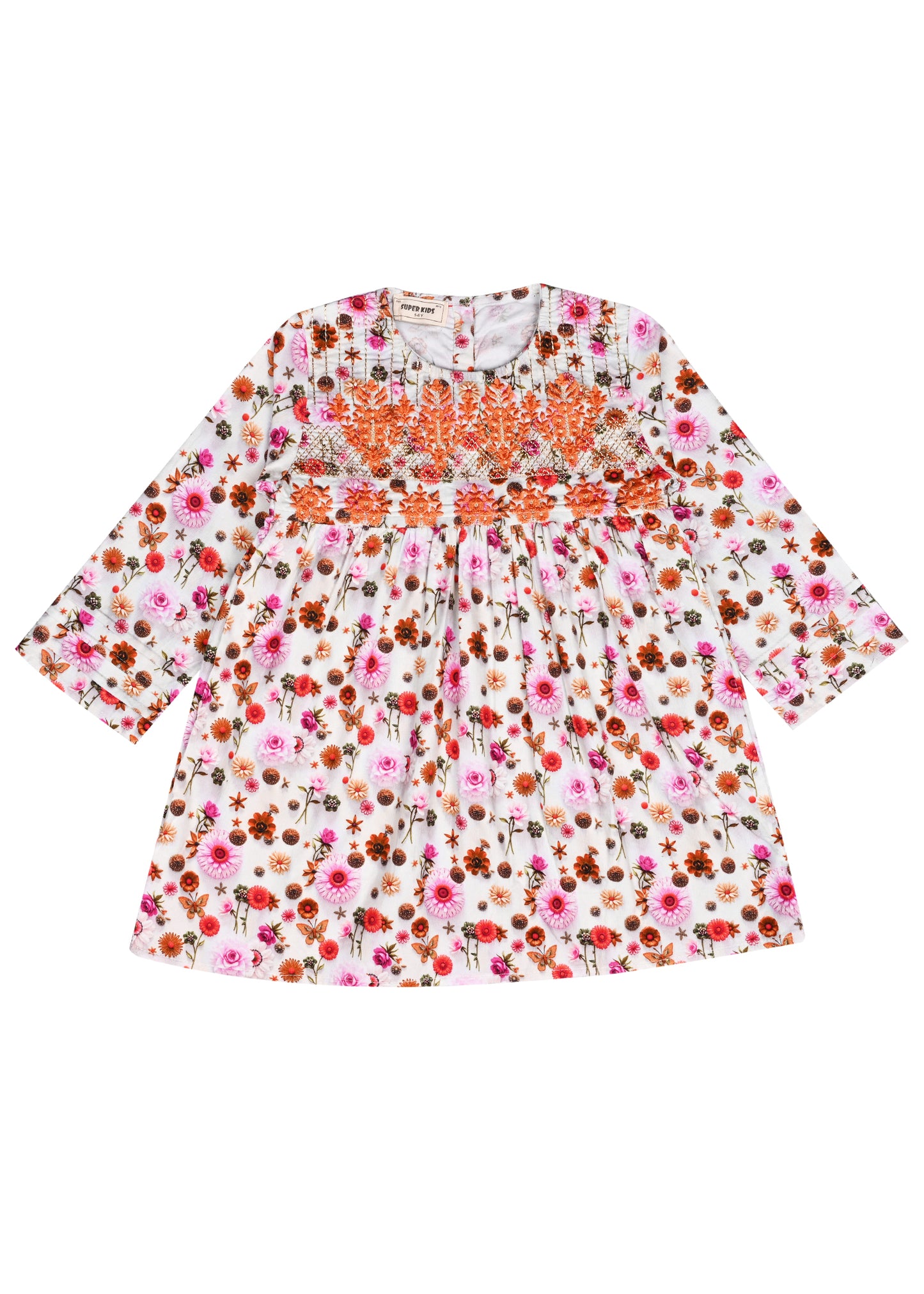 Corduroy White Floral TOP