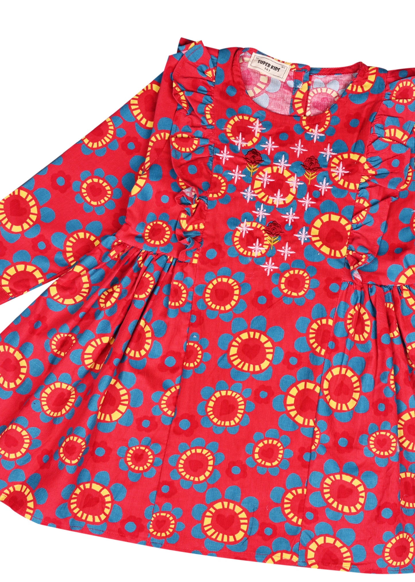 Corduroy Red Printed Top