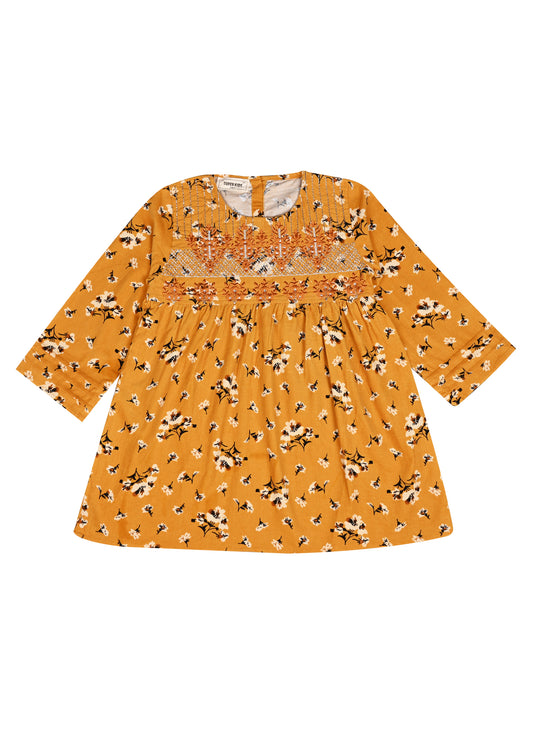 Corduroy Mustard Embroidered TOP