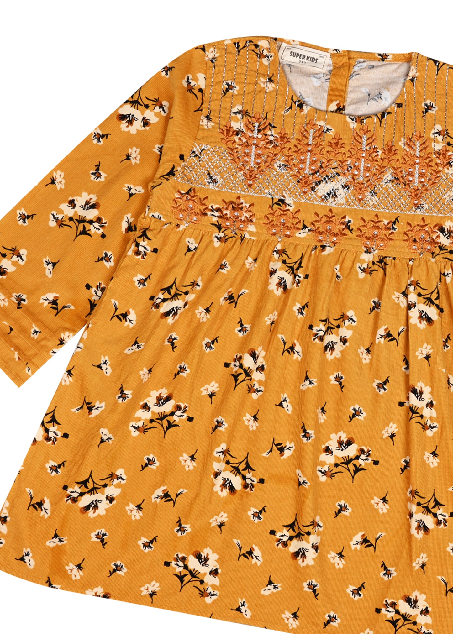 Corduroy Mustard Embroidered TOP