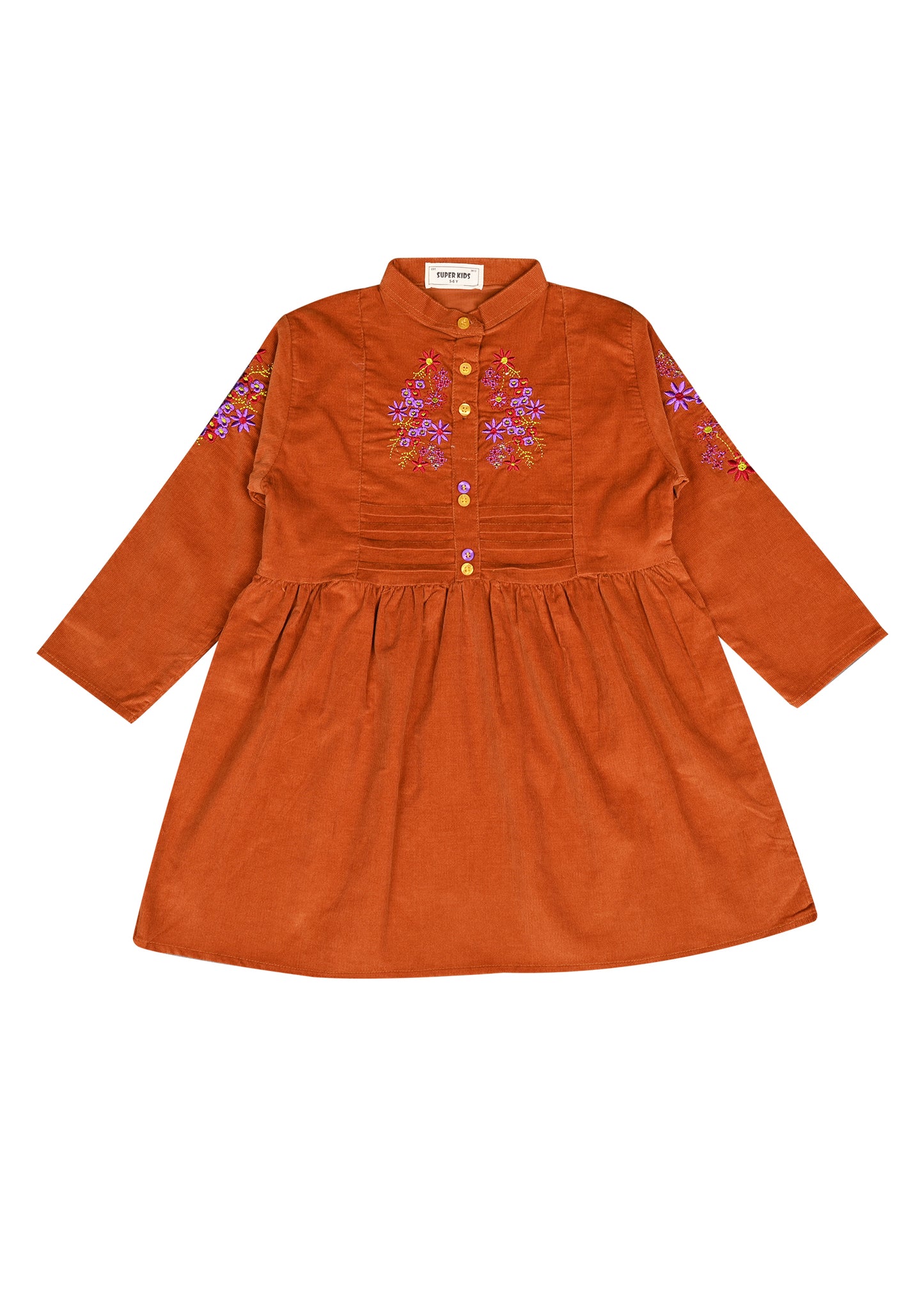 Corduroy Mustard Embroidered Top