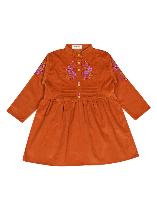 Corduroy Mustard Embroidered Top