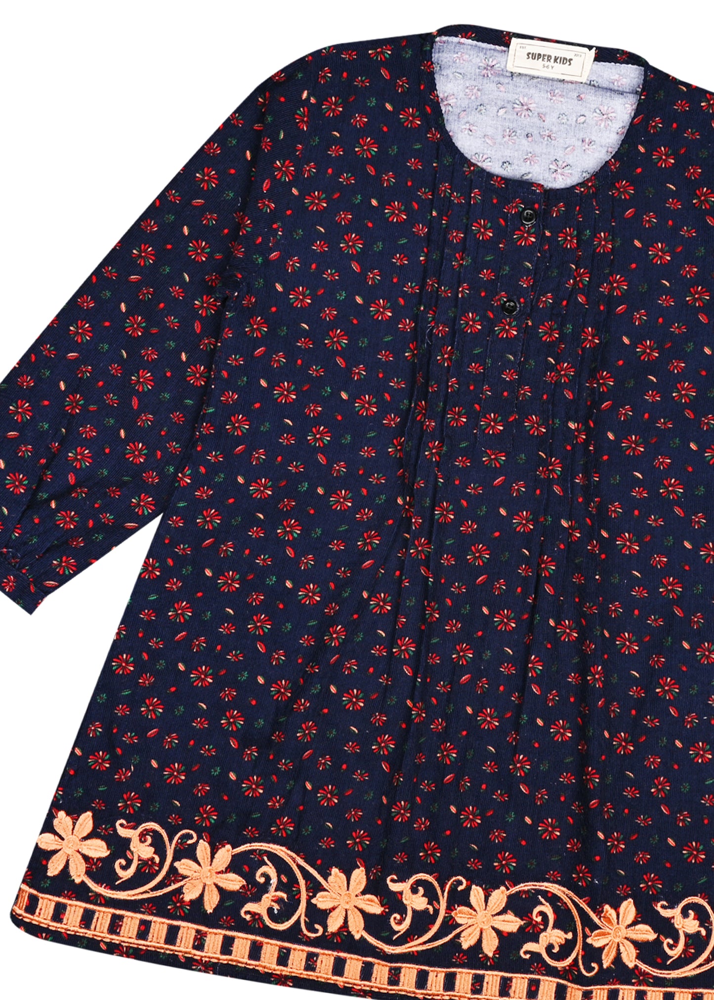 Corduroy Blue Printed TOP