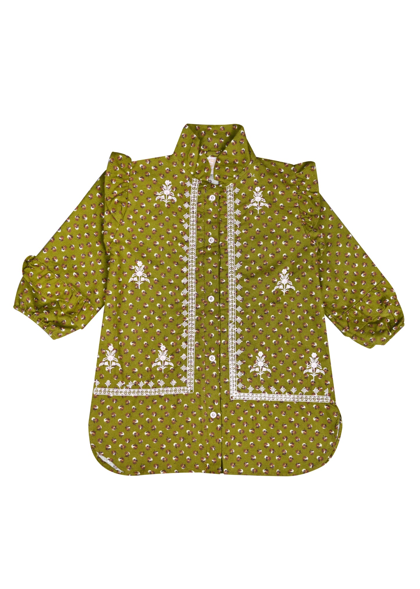 Green Embroidered Top