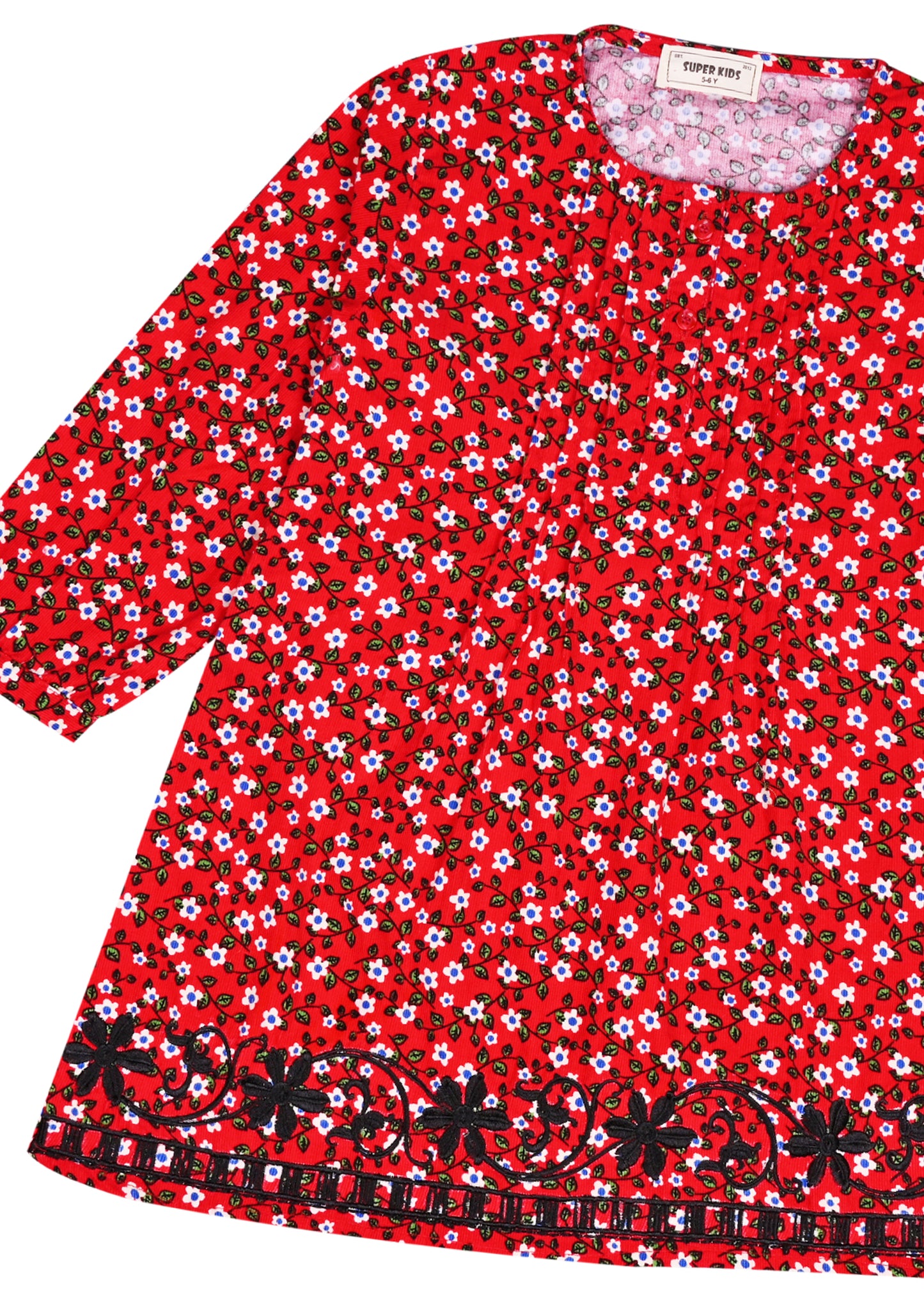 Corduroy Red Printed Top