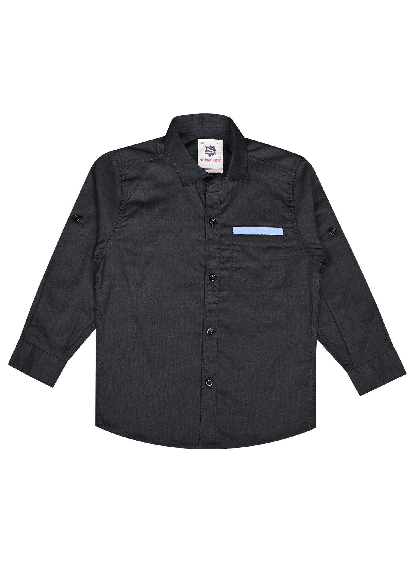 Black Self Lining Casual Shirt