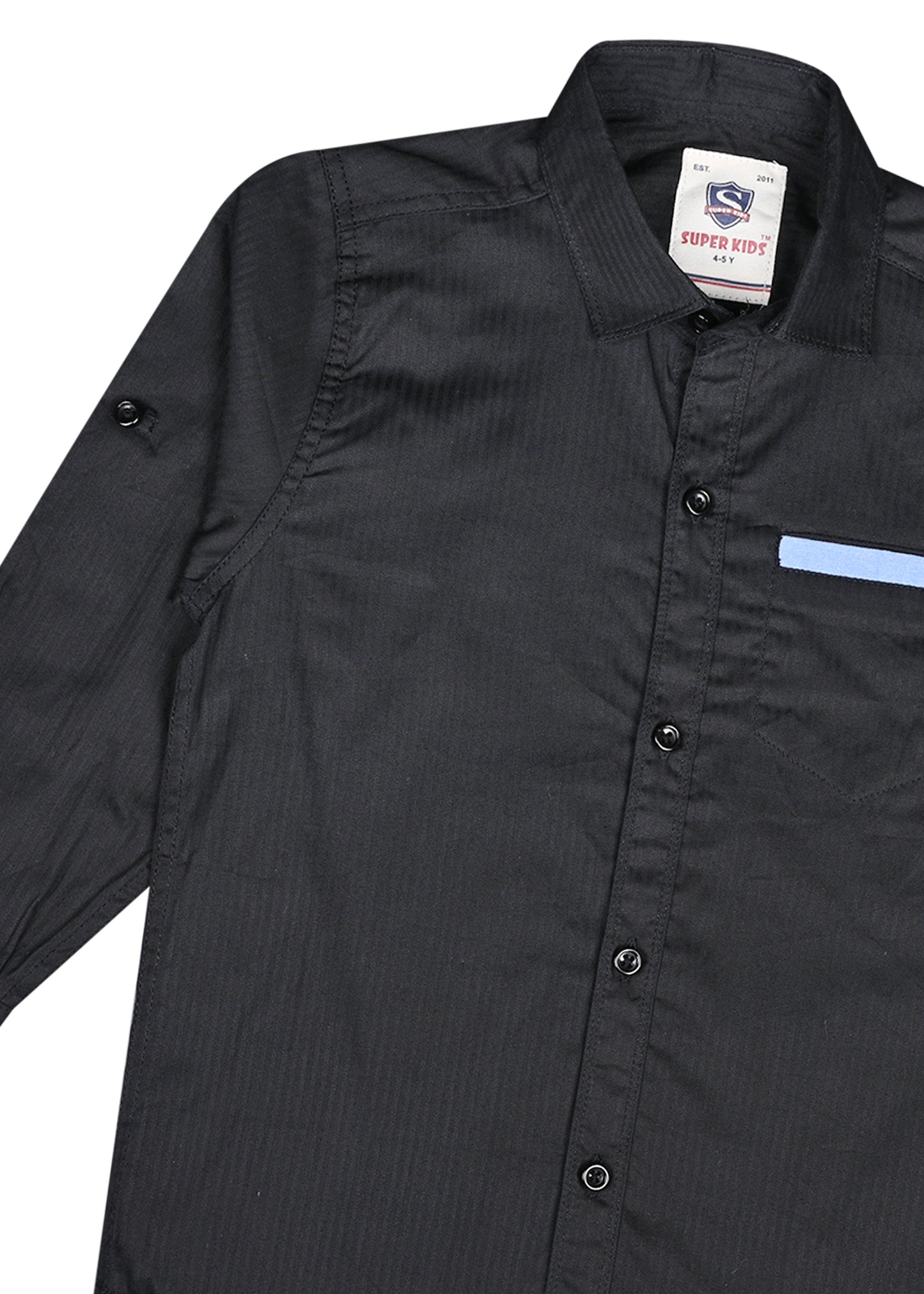 Black Self Lining Casual Shirt