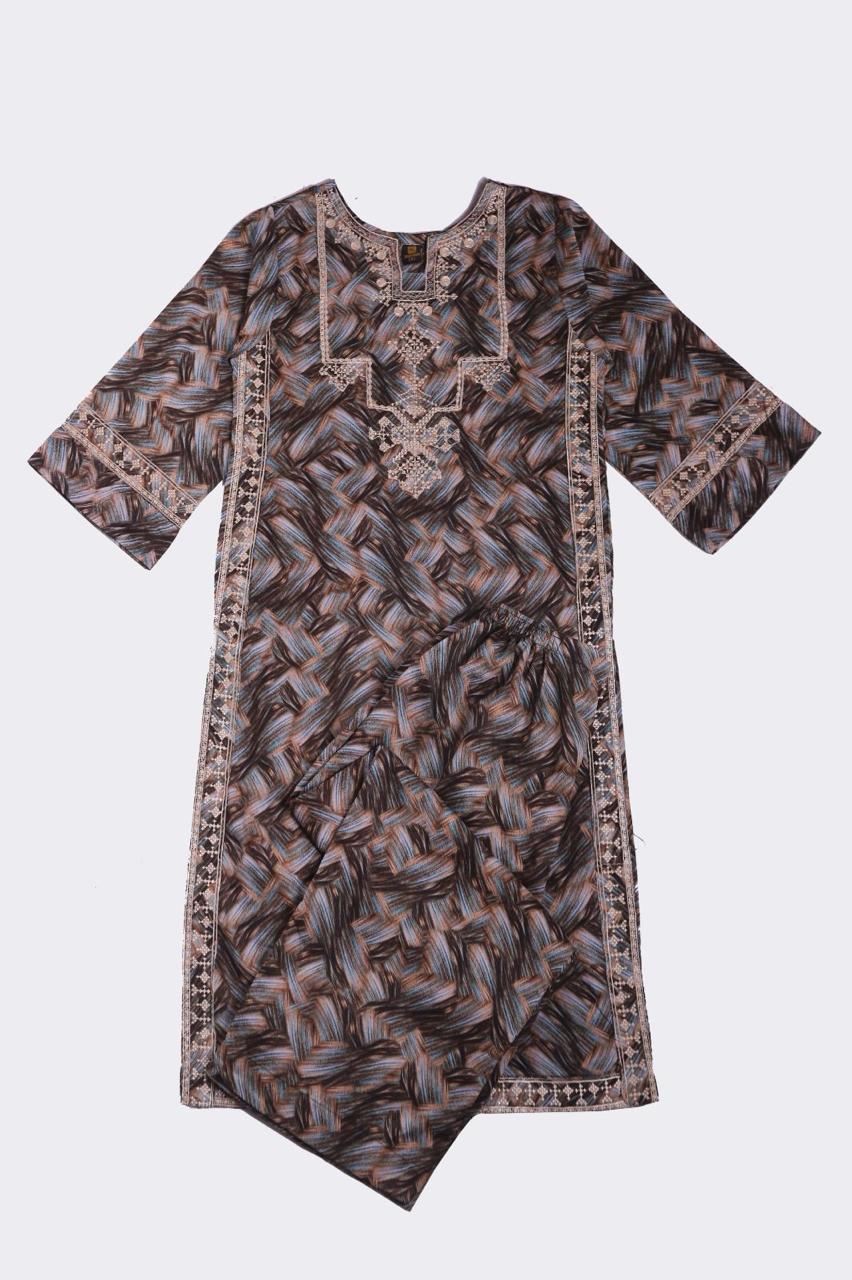 Ladies 2PC Embroiderd Lawn Dress
