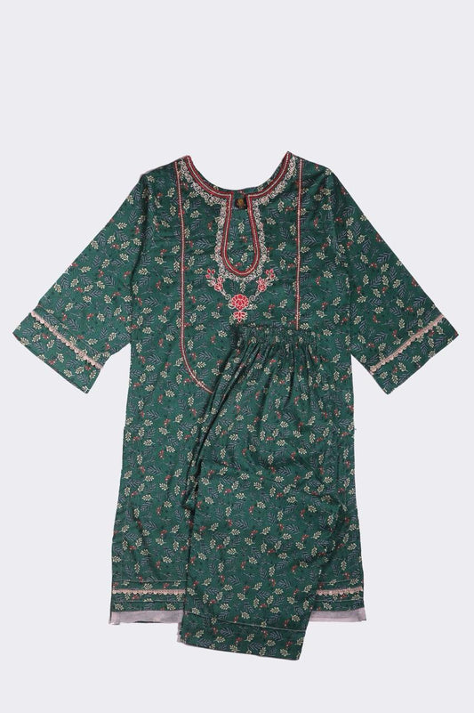 Ladies 2PC Printed Lawn Dress