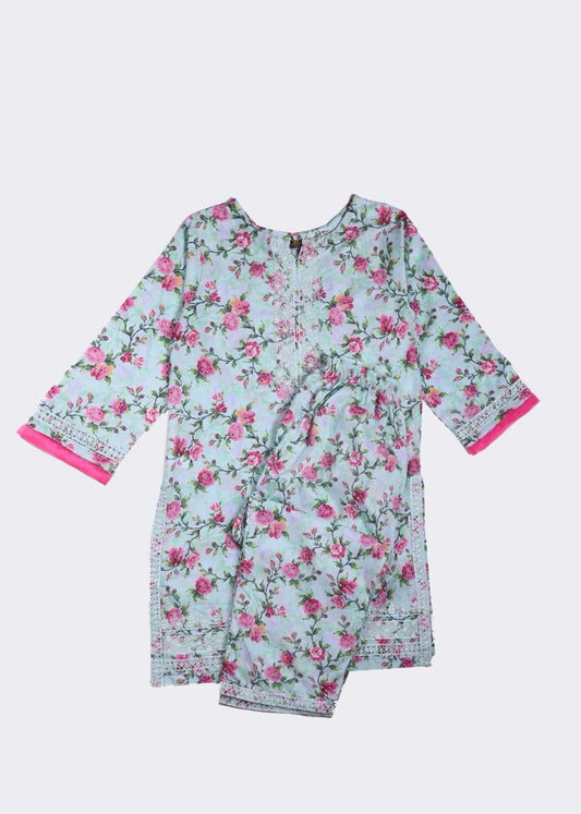 Ladies 2PC Printed Lawn Dress