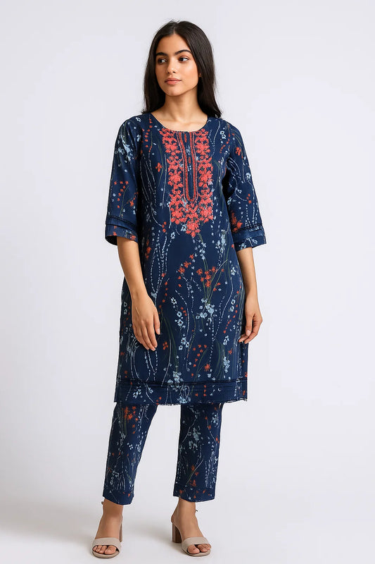 Ladies 2PC Printed Lawn Dresst