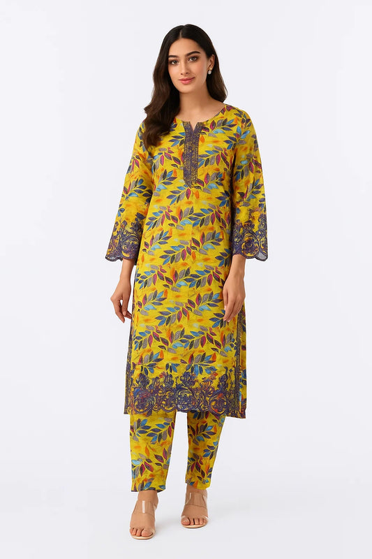 Ladies 2PC Printed Lawn Dress